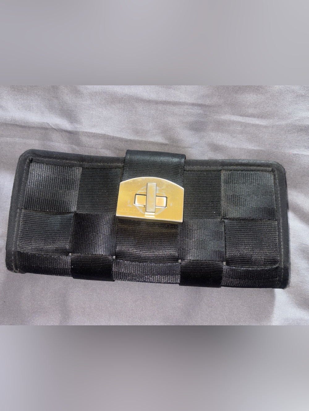 Harveys Black Woven Phone Holster with Gold Turn-Lock